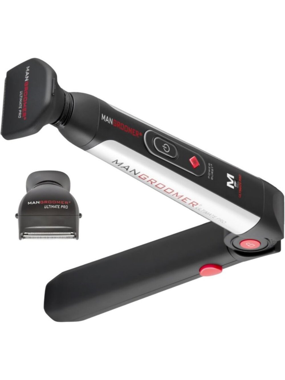 Ultimate Pro Back Shaver with Flex Heads - Pain-Free Grooming Tool, Black & Red